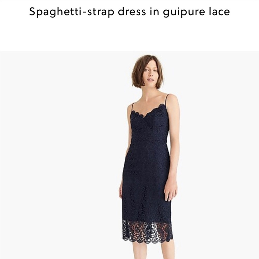 J.CREW Spaghetti-strap dress in guipure lace
